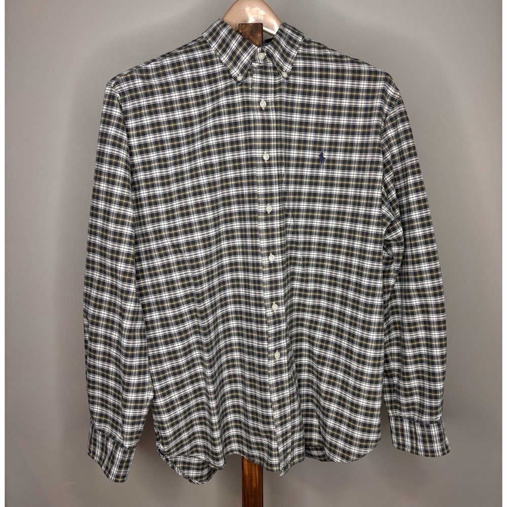 Polo Ralph Lauren Custom Fit Plaid Pony Logo Long Sleeve Button Shirt Size XL